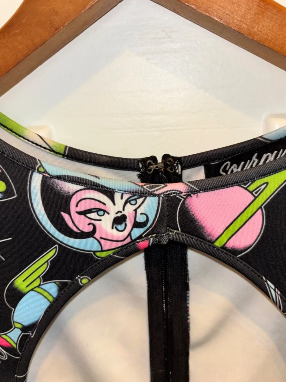 Sourpuss Clothing Alien UFO Space RARE Mini Dress w/ Cut Out bust Sz Small - Picture 7 of 10